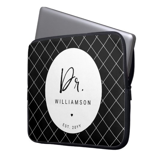 Personalisiert Name Dr. Minimalistisch Doctor Absc Laptopschutzhülle (Vorderseite Links)