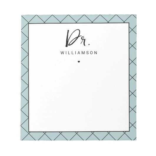 Personalisiert Name Dr. Minimalistisch Doctor Absc Notizblock (Vorderseite)