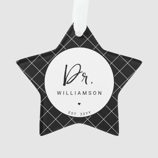 Personalisiert Name Dr. Minimalistisch Doctor Absc Ornament (Rückseite)