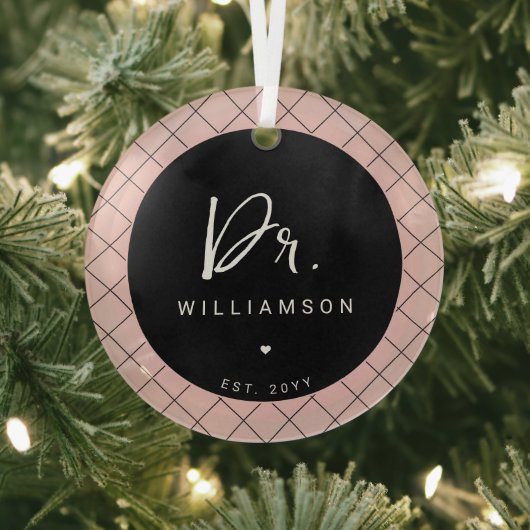 Personalisiert Name Dr. Minimalistisch Doctor Absc Ornament Aus Glas (InSitu)