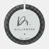 Personalisiert Name Dr. Minimalistisch Doctor Absc Ornament Aus Glas (Vorderseite)