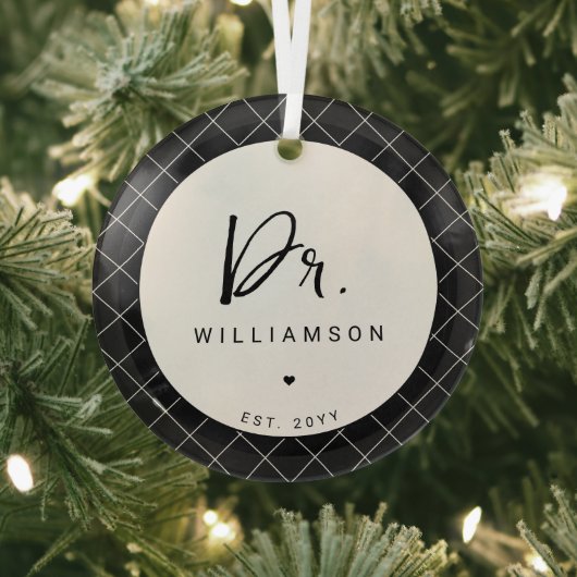 Personalisiert Name Dr. Minimalistisch Doctor Absc Ornament Aus Glas (InSitu)