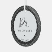 Personalisiert Name Dr. Minimalistisch Doctor Absc Ornament Aus Glas (Vorderseite links)