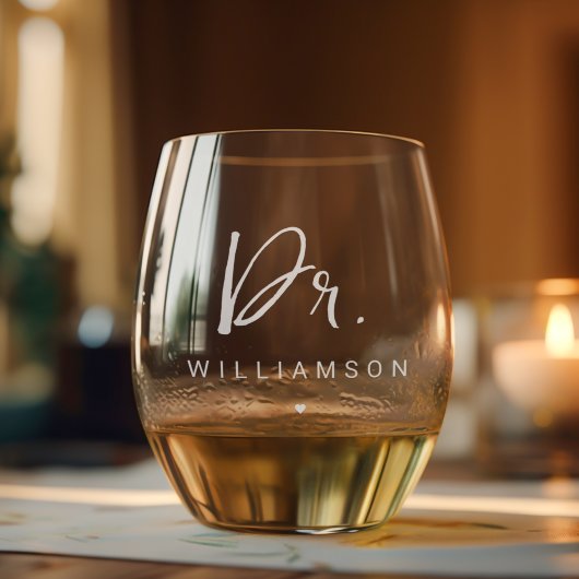 Personalisiert Name Dr. Minimalistisch Doctor Absc Weinglas Ohne Stiel