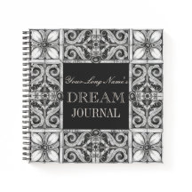 Personalisiert Name Dream Journal Black Gray White