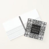 Personalisiert Name Dream Journal Black Gray White Notizblock (Innenseite)