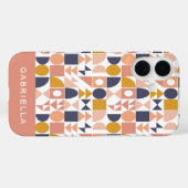 Personalisiert Name Earthy Geometric Boho Stylish Case-Mate iPhone Hülle (Rückseite (Horizontal))