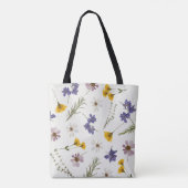 Personalisiert Name Elegante Wildblume Blumentasch Tasche (Rückseite)