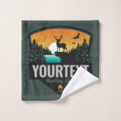 Personalisiert NAME Elk Jagd Wilder Sonnenuntergan Badhandtuch Set (Waschlappen)