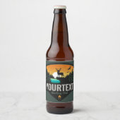 Personalisiert NAME Elk Jagd Wilder Sonnenuntergan Bierflaschenetikett (Vorderseite)