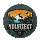 Personalisiert NAME Elk Jagd Wilder Sonnenuntergan Dartscheibe (vorne)