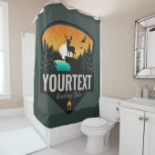 Personalisiert NAME Elk Jagd Wilder Sonnenuntergan Duschvorhang (Beispiel)
