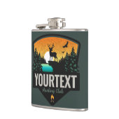 Personalisiert NAME Elk Jagd Wilder Sonnenuntergan Flachmann (Links)