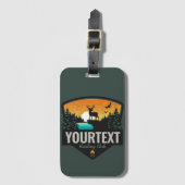Personalisiert NAME Elk Jagd Wilder Sonnenuntergan Gepäckanhänger (Vorderseite Vertikal)