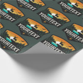 Personalisiert NAME Elk Jagd Wilder Sonnenuntergan Geschenkpapier (Ecke)