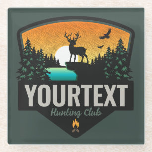 Personalisiert NAME Elk Jagd Wilder Sonnenuntergan Glasuntersetzer