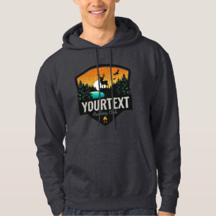 Personalisiert NAME Elk Jagd Wilder Sonnenuntergan Hoodie