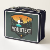 Personalisiert NAME Elk Jagd Wilder Sonnenuntergan Metall Brotdose (Vorderseite)