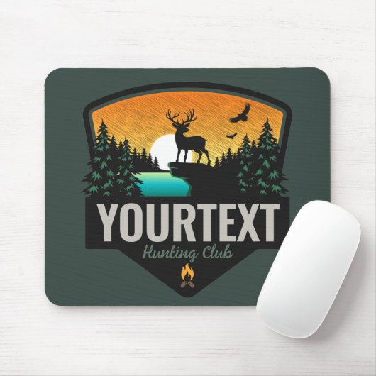 Personalisiert NAME Elk Jagd Wilder Sonnenuntergan Mousepad (Mit Mouse)