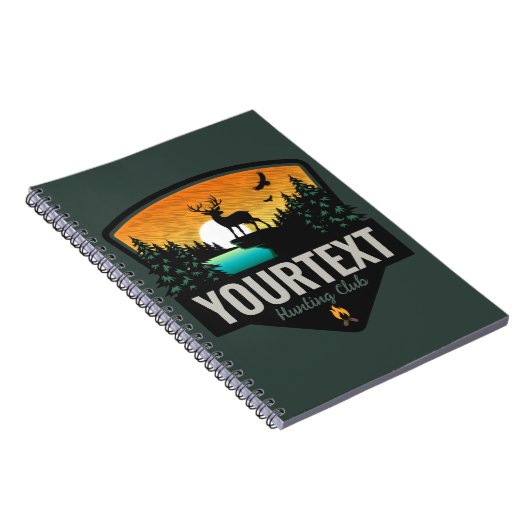 Personalisiert NAME Elk Jagd Wilder Sonnenuntergan Notizblock (Rechte Seite)