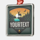 Personalisiert NAME Elk Jagd Wilder Sonnenuntergan Ornament Aus Metall (Links)