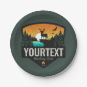 Personalisiert NAME Elk Jagd Wilder Sonnenuntergan Pappteller (Vorderseite)