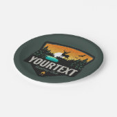 Personalisiert NAME Elk Jagd Wilder Sonnenuntergan Pappteller (Schrägansicht)