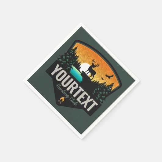 Personalisiert NAME Elk Jagd Wilder Sonnenuntergan Serviette (Ecke)