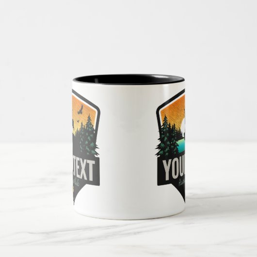 Personalisiert NAME Elk Jagd Wilder Sonnenuntergan Zweifarbige Tasse (Mittel)