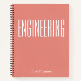 Personalisiert Name Engineering Orange Terracotta Notizblock