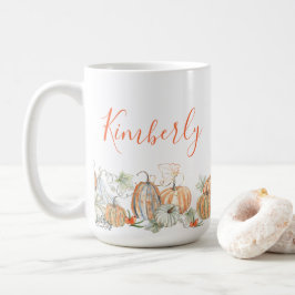 Personalisiert Name Fall Pumpkins Kaffeetasse