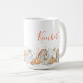 Personalisiert Name Fall Pumpkins Kaffeetasse (VorderseiteRechts)