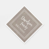 Personalisiert Name Family Event Taupe Serviette (Ecke)