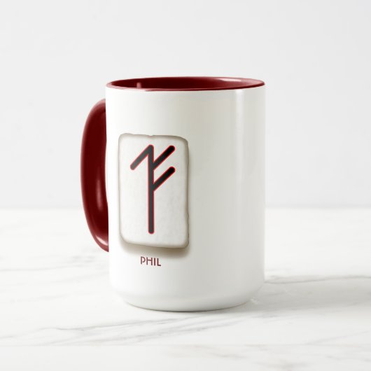 Personalisiert Name FATHER - PHIL bindrune Tasse (Vorderseite Links)