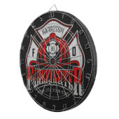 Personalisiert NAME Firefighter Helm Feuer Rettung Dartscheibe (Vorderseite rechts)