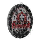 Personalisiert NAME Firefighter Helm Feuer Rettung Dartscheibe (Vorderseite Links)