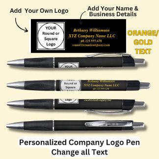 Personalisiert Name Firma Telefon-E-Mail, Gold Tex Kugelschreiber