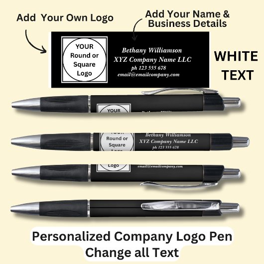 Personalisiert Name Firma Telefon-E-Mail: White Te Kugelschreiber