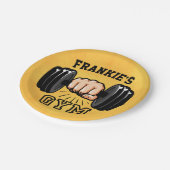 Personalisiert NAME Fitness Trainer GYM Custom Pappteller (Schrägansicht)