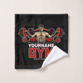 Personalisiert NAME Fitness Zuhause GYM Gewichtsab Badhandtuch Set (Waschlappen)