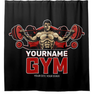Personalisiert NAME Fitness Zuhause GYM Gewichtsab Duschvorhang