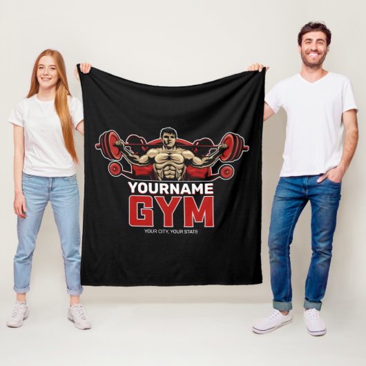 Personalisiert NAME Fitness Zuhause GYM Gewichtsab Fleecedecke (Beispiel)