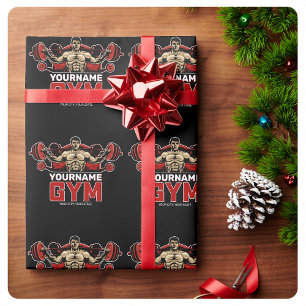Personalisiert NAME Fitness Zuhause GYM Gewichtsab Geschenkpapier