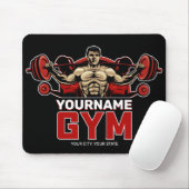 Personalisiert NAME Fitness Zuhause GYM Gewichtsab Mousepad (Mit Mouse)