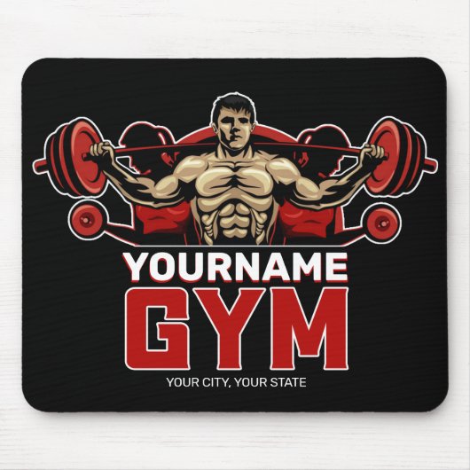 Personalisiert NAME Fitness Zuhause GYM Gewichtsab Mousepad (Vorne)