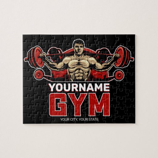 Personalisiert NAME Fitness Zuhause GYM Gewichtsab Puzzle (Horizontal)
