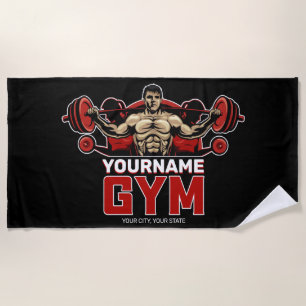Personalisiert NAME Fitness Zuhause GYM Gewichtsab Strandtuch