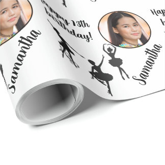 Personalisiert Name Foto Age Ballet Geburtstag Geschenkpapier