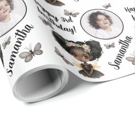 Personalisiert Name Foto Age Magical Fairy Birthda Geschenkpapier