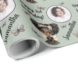 Personalisiert Name Foto Age Magical Fairy Birthda Geschenkpapier